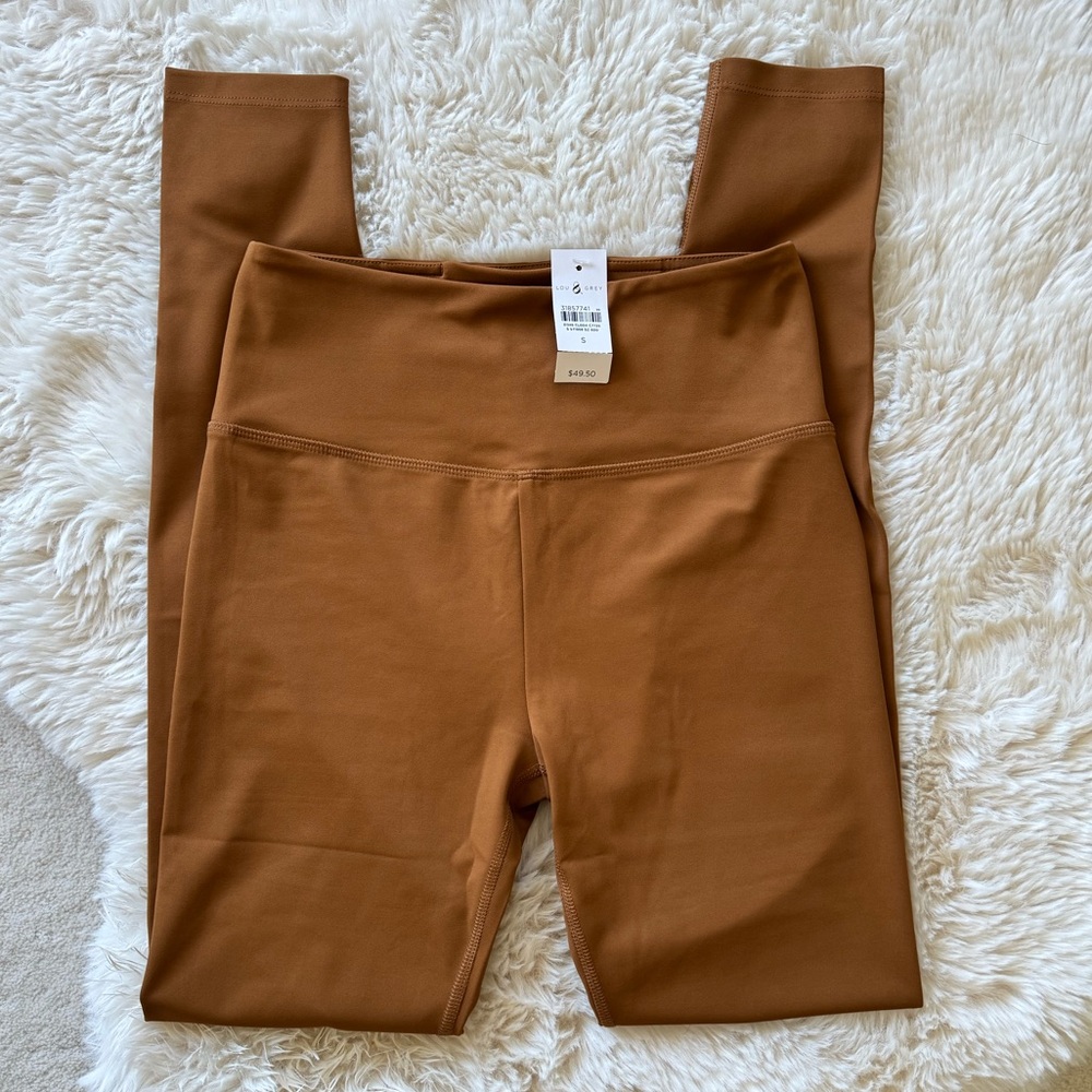 NWT LOFT Lou & Grey small leggings stretch vivid vicuña dark yellow brown pocket